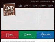 Tablet Screenshot of lordmelbournehotel.com.au